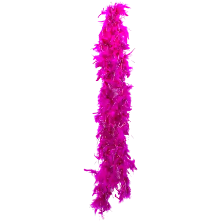 Pink Fuchsia & Silver Feather Boa - 1,9 meter
