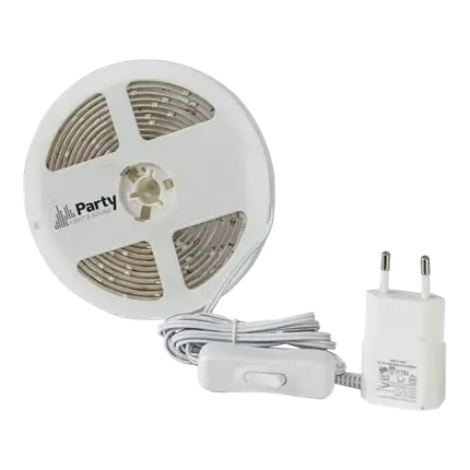 Fleksibelt hvidt LED-lysbånd 3m PARTY-STRIP300WH
