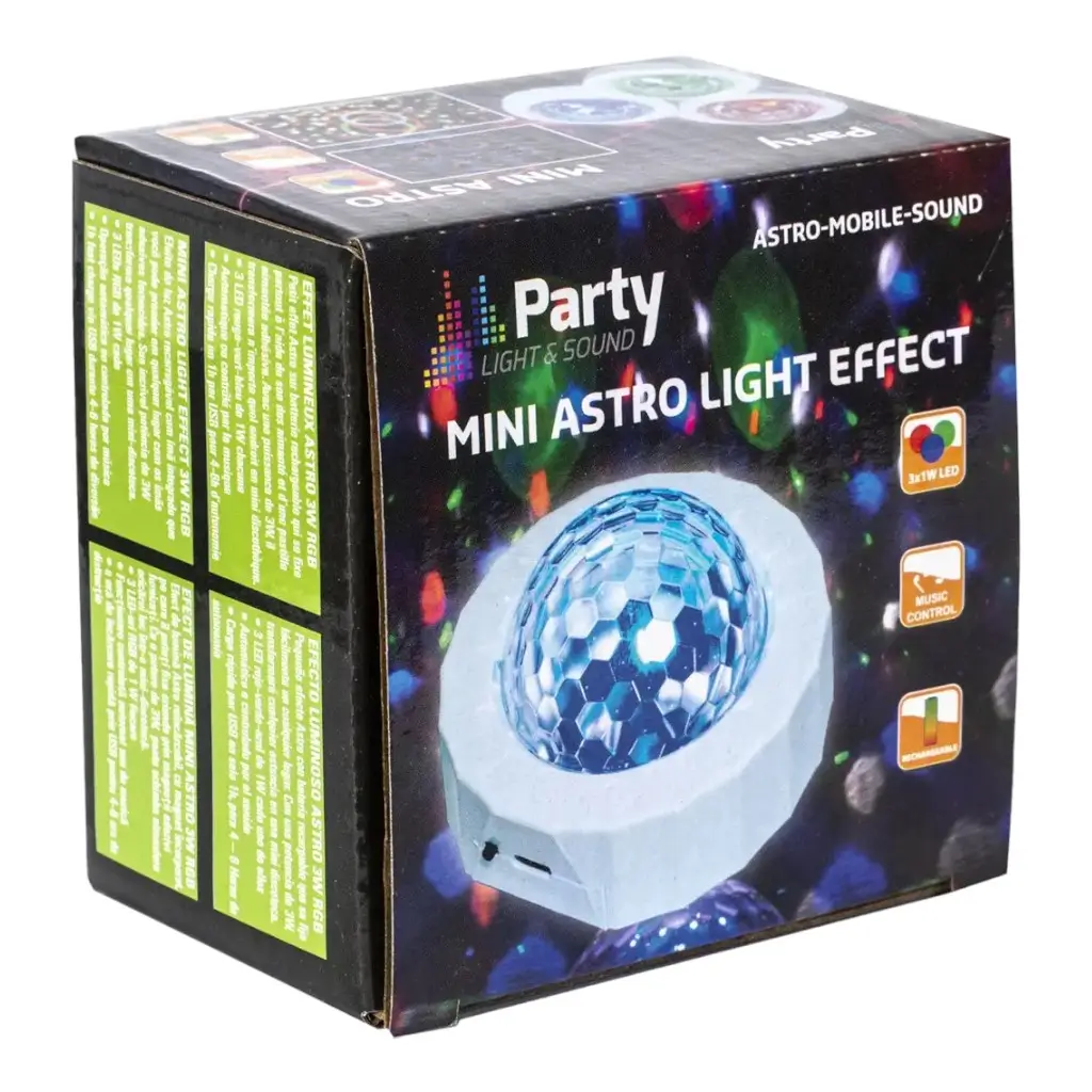 Lyseffekt ASTRO-MOBILE-SOUND RGB 3W