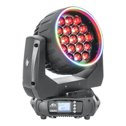 WASH-1940-RGB ring-effekt bowser med Flight Case