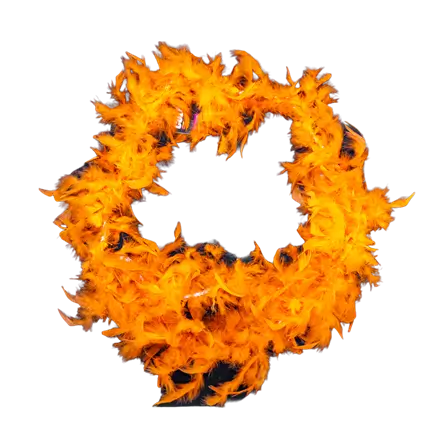 Orange fjerboa - 180 cm