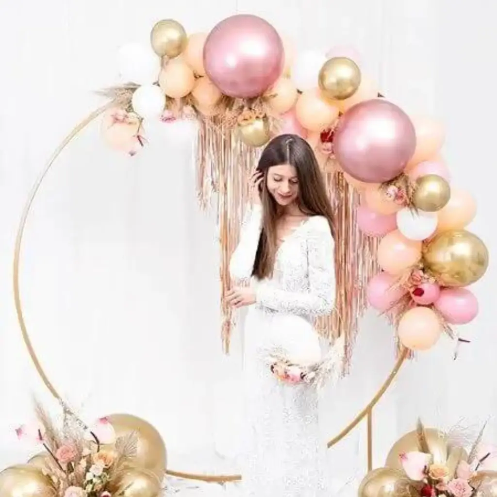 Guld metal rund ballonbue struktur ø 2m 