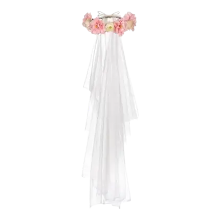 Rosenkrans med slør - 17cm