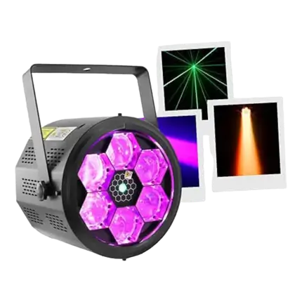 BoomTone DJ 2 i 1 LED-roterende og lasereffekt - BEE-FX LZR