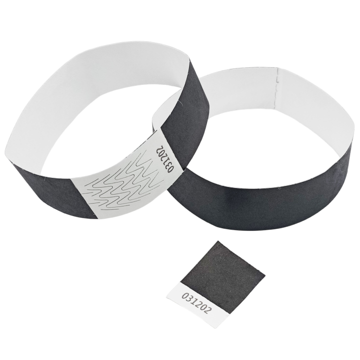 Tyvek® sort papirarmbånd uden mærkning