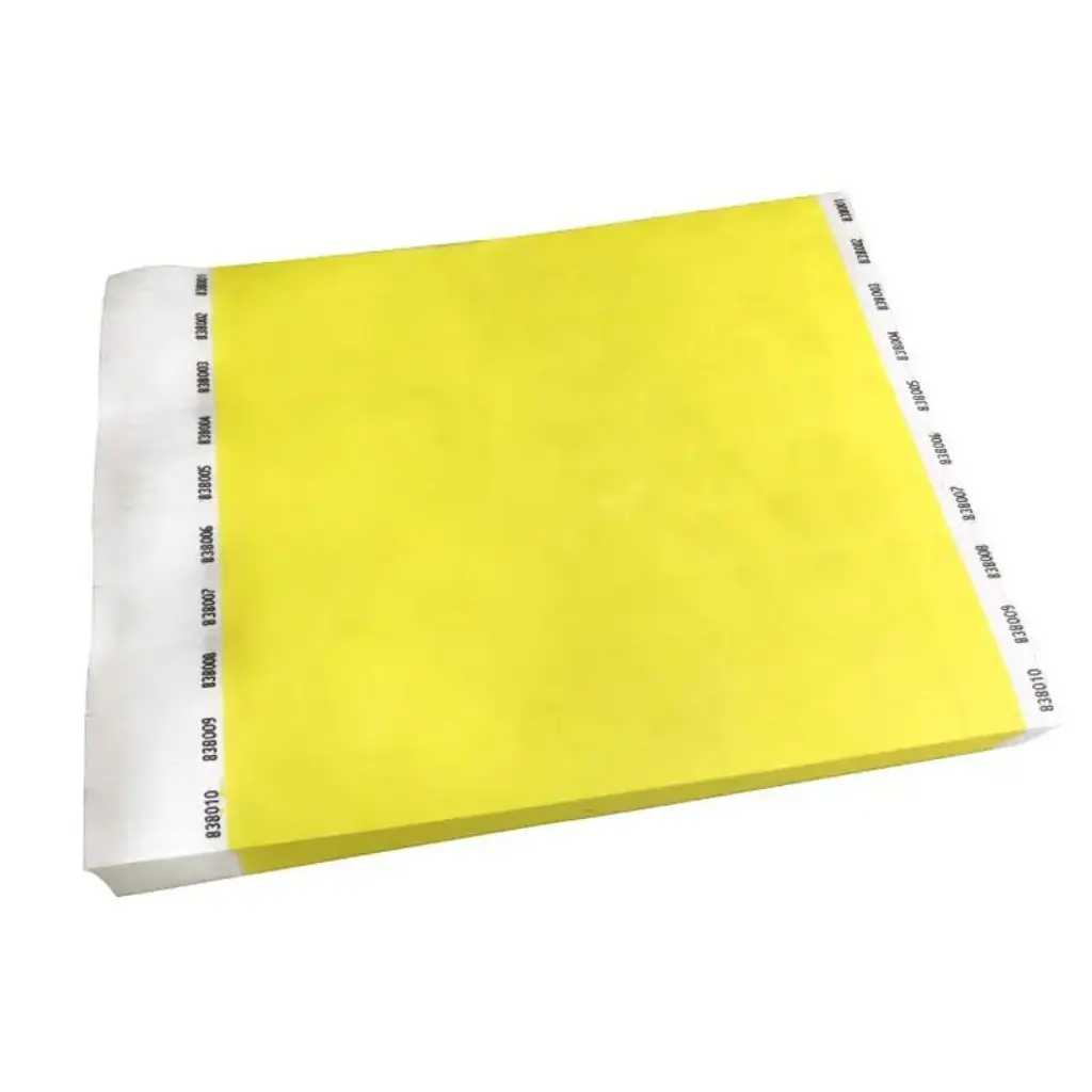 Papir gul Tyvek®-armbånd uden markering