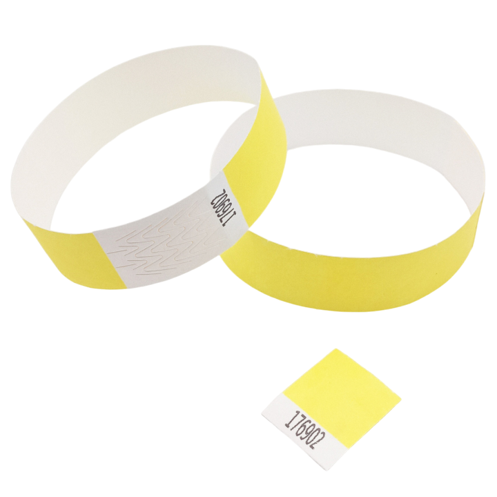 Papir gul Tyvek®-armbånd uden markering