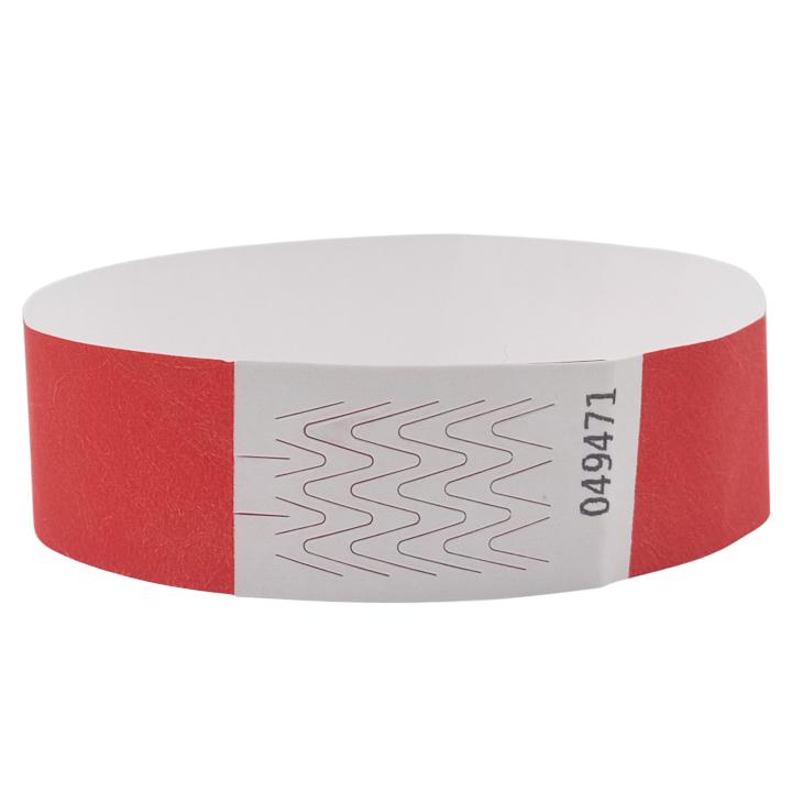Papirrød Tyvek®-armbånd uden markering