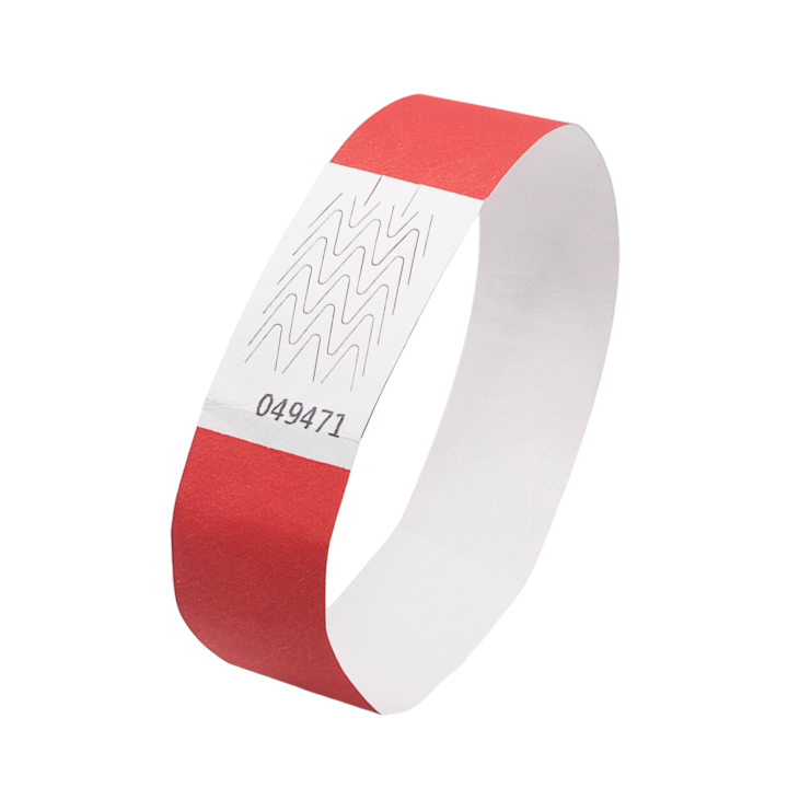 Papirrød Tyvek®-armbånd uden markering