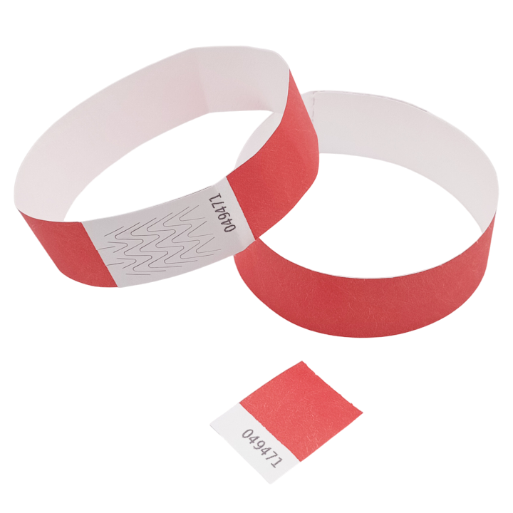 Papirrød Tyvek®-armbånd uden markering