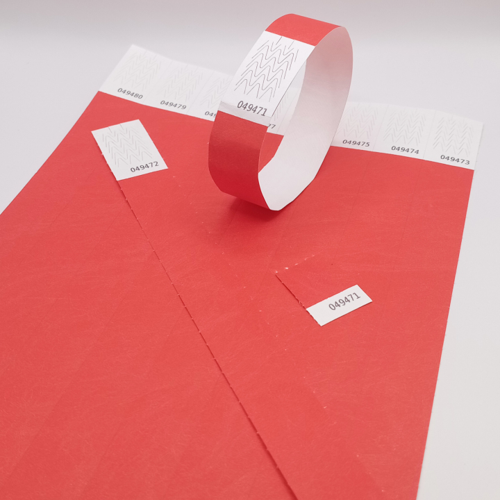 Papirrød Tyvek®-armbånd uden markering