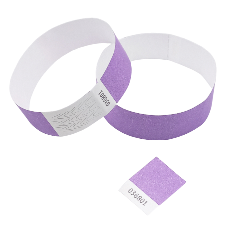 Tyvek® Armbånd Lilla Papir Uden Mærkning