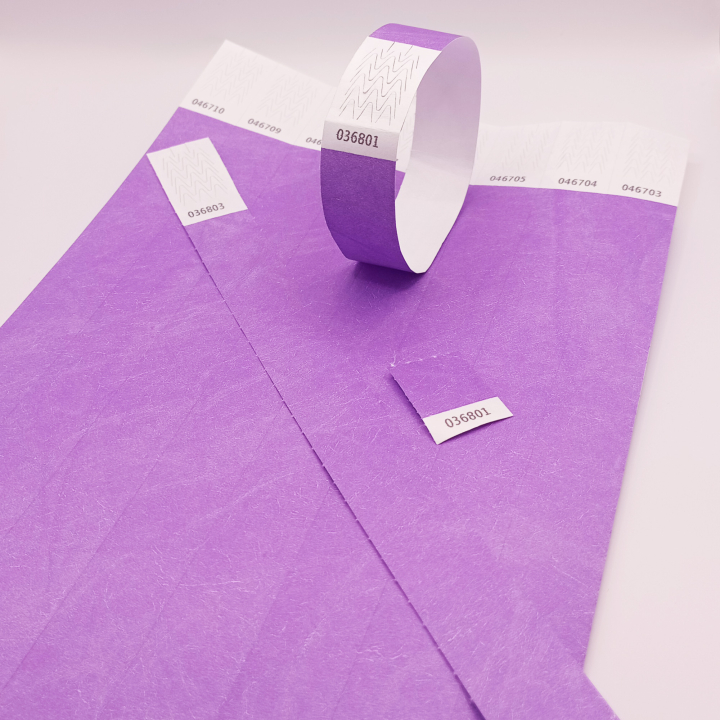Tyvek® Armbånd Lilla Papir Uden Mærkning