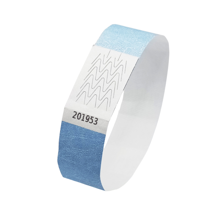 Tyvek® Armbånd Lyseblåt Papir Uden Mærkning
