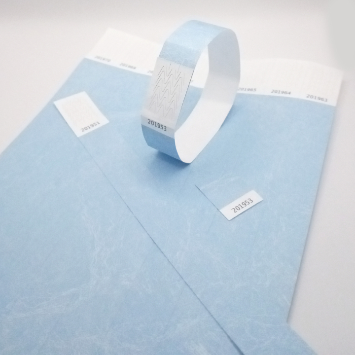 Tyvek® Armbånd Lyseblåt Papir Uden Mærkning