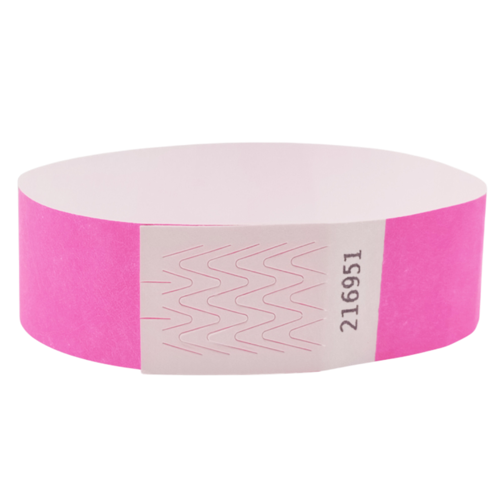 Neon Pink Paper Tyvek®-armbånd uden markering