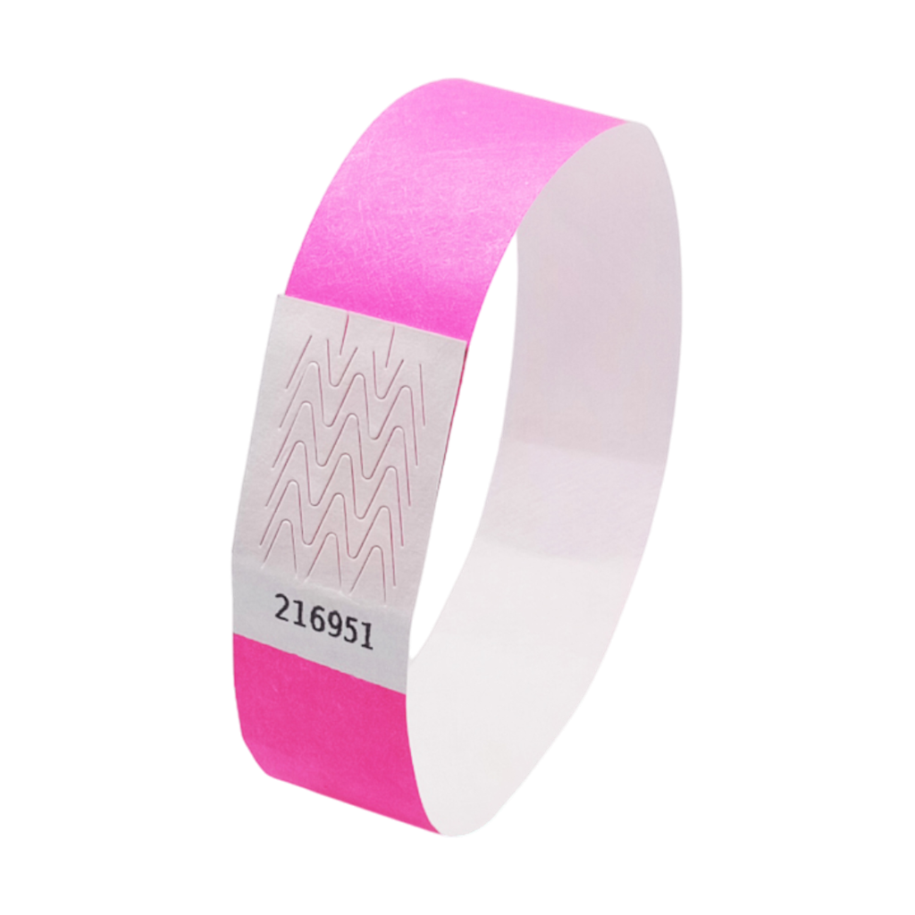 Neon Pink Paper Tyvek®-armbånd uden markering