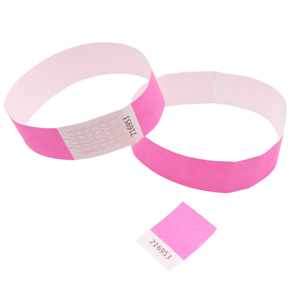 Neon Pink Paper Tyvek®-armbånd uden markering