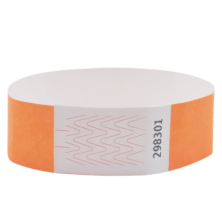 Tyvek® Neon orange papirarmbånd uden markering