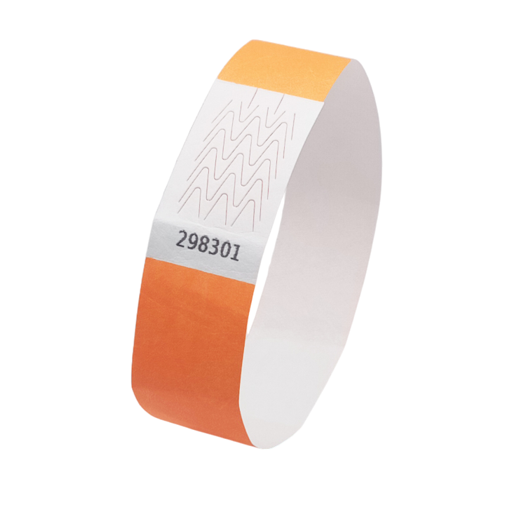 Tyvek® Neon orange papirarmbånd uden markering