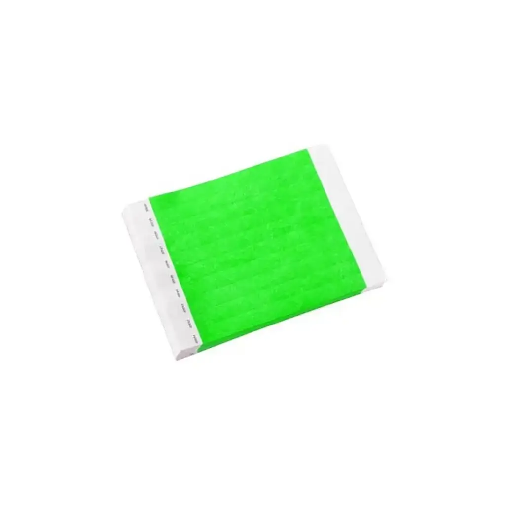 Neongrønt papir Tyvek®-armbånd uden markering