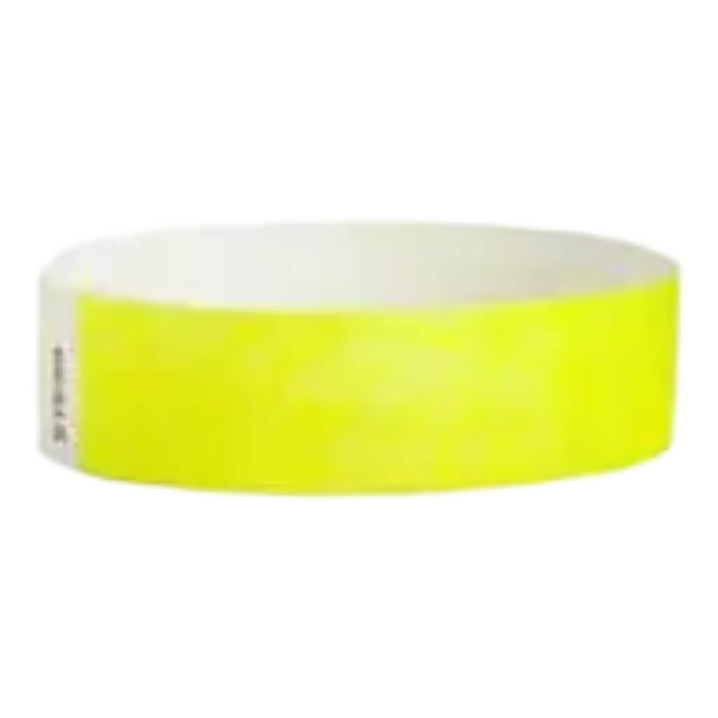 Neon gult papir Tyvek® armbånd uden markering