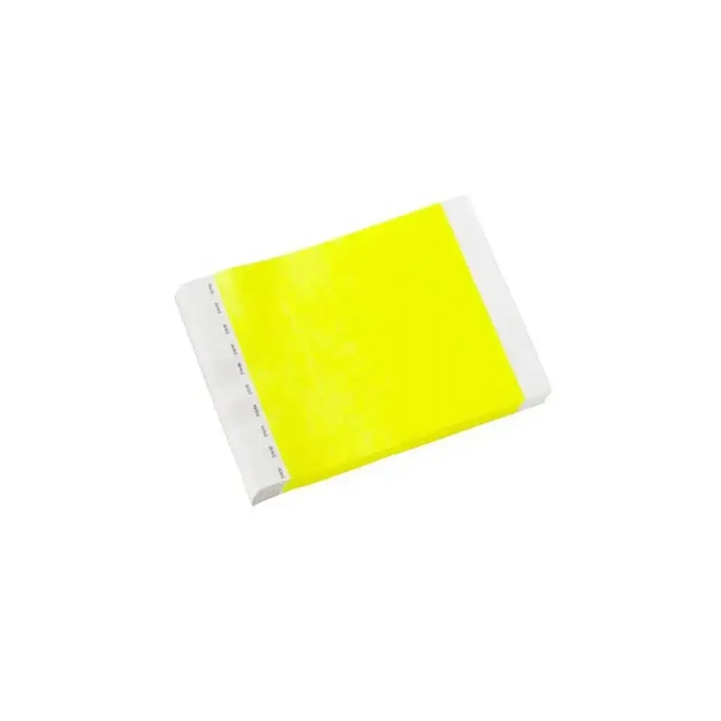 Neon gult papir Tyvek® armbånd uden markering