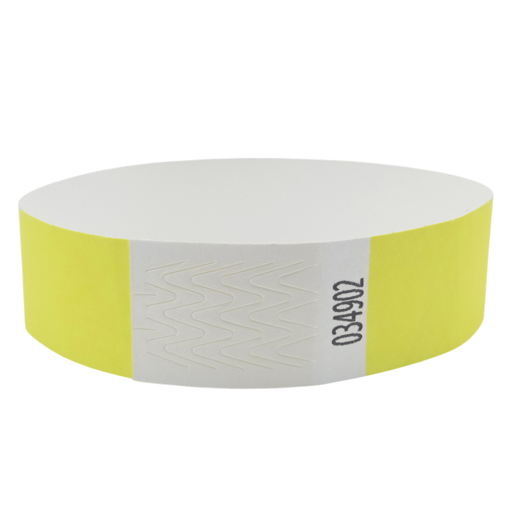Neon gult papir Tyvek® armbånd uden markering