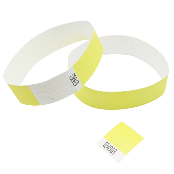 Neon gult papir Tyvek® armbånd uden markering