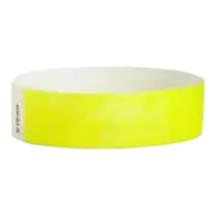 Neon gult papir Tyvek® armbånd uden markering