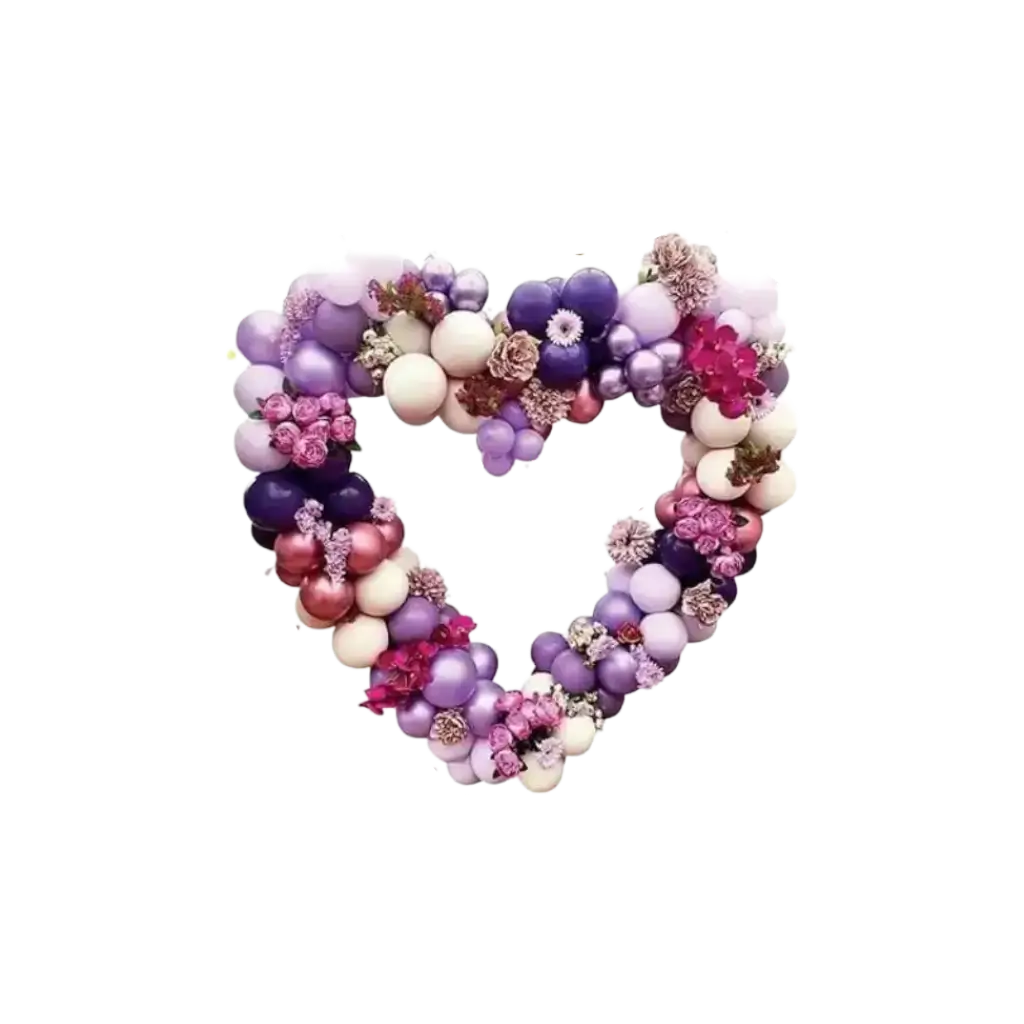 Hjerteformet ballonbue - 150 cm