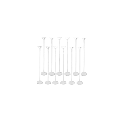 12 ballonpinde på stativ 43 cm til bord med klæbemiddel