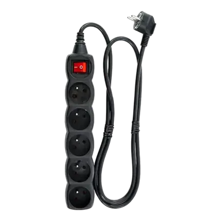 Stikledning med 5 stikkontakter og afbryder - MPE-5S