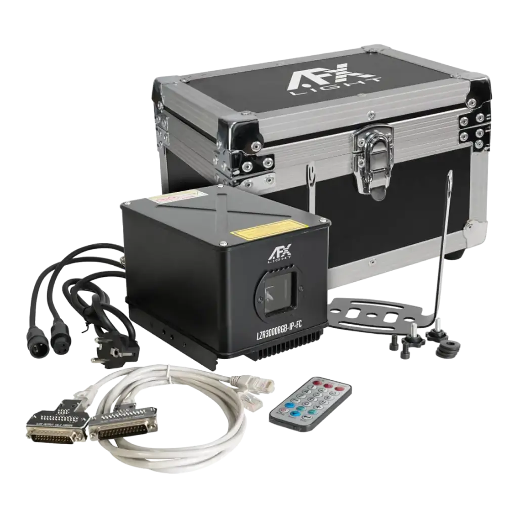 RGB-lasermaskine med flightcase LZR3000RGB-IP-FC
