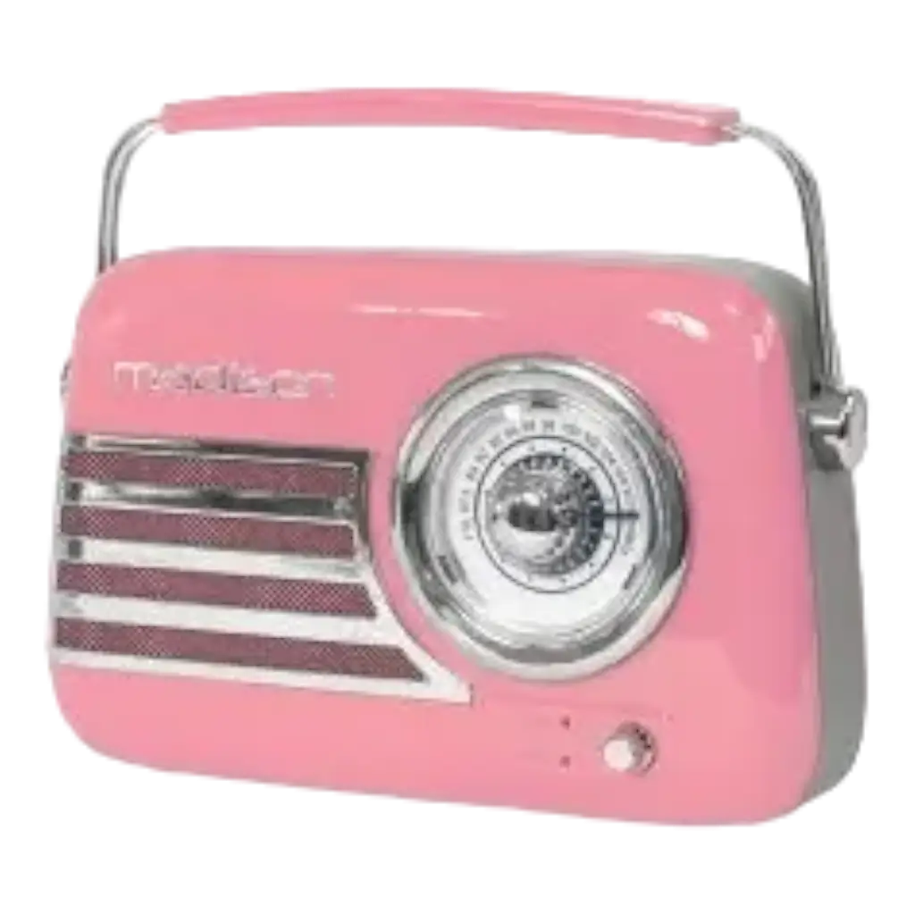 Vintage standalone-radio med Bluetooth, USB og FM 30W pink