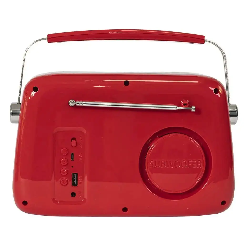 Vintage standalone-radio med Bluetooth, USB og FM 30W rød