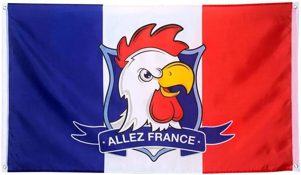 Frankrigs hanehovedflag 150x90cm (47"x36")