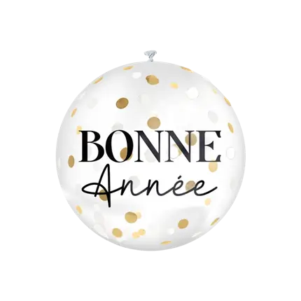 Kæmpe konfettiballon Godt Nytår 100 cm