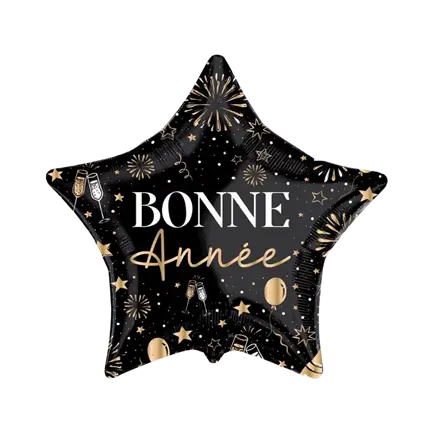 Metallisk Godt Nytår-ballon 35 cm