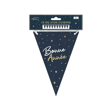 Marineblå Godt Nytår-guirlande 3 meter