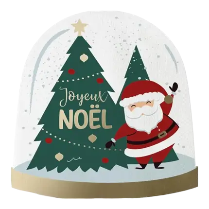 Afrundede servietter med julekugler - sæt med 10 stk.