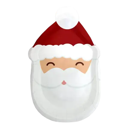 Julemandens desserttallerken - sæt med 6