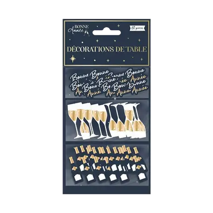 Bordpynt Godt Nytår Marineblå/Guld - Sæt med 60 stk.