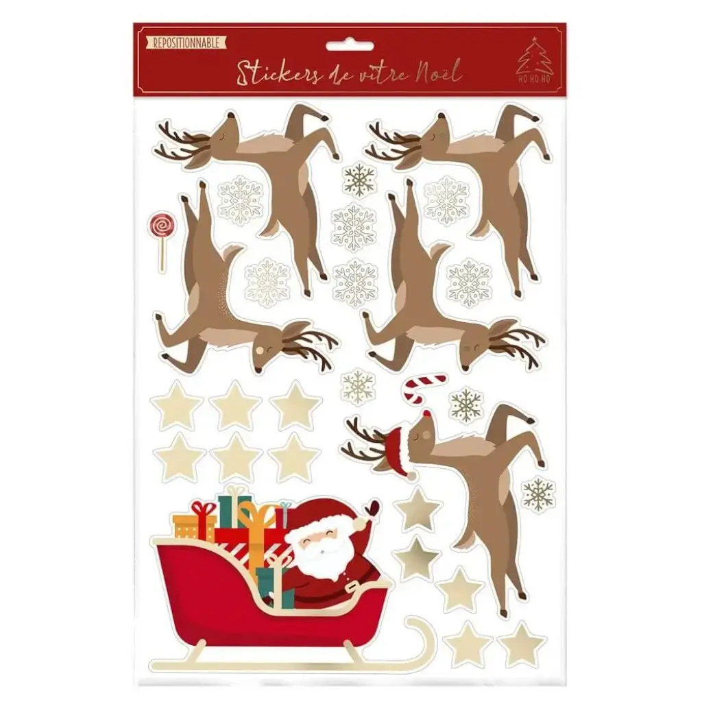 Klistermærker til julevinduer Juleslæde-tema