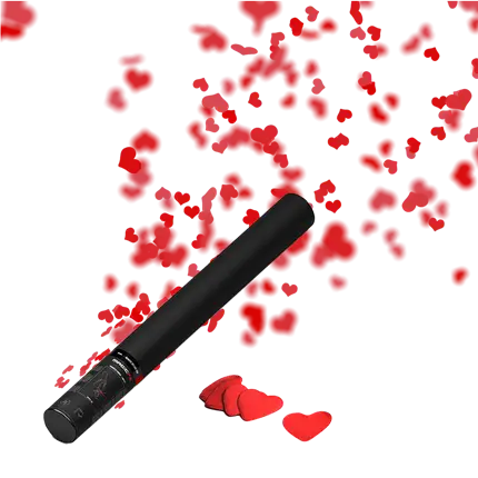 50 cm Magic FX røde hjerter manuel konfettikanon