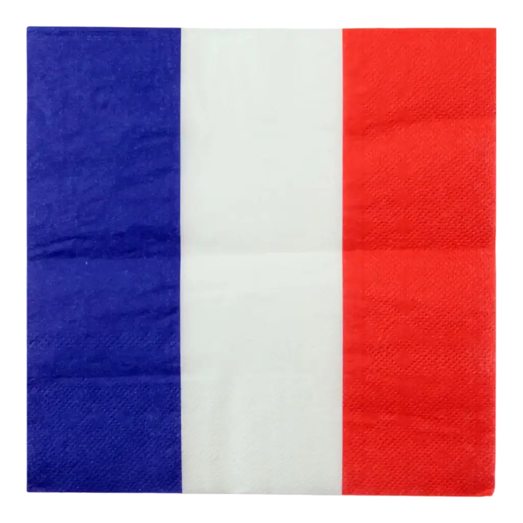 Håndklæde med blå, hvid og rød tricolore - sæt med 20 stk.