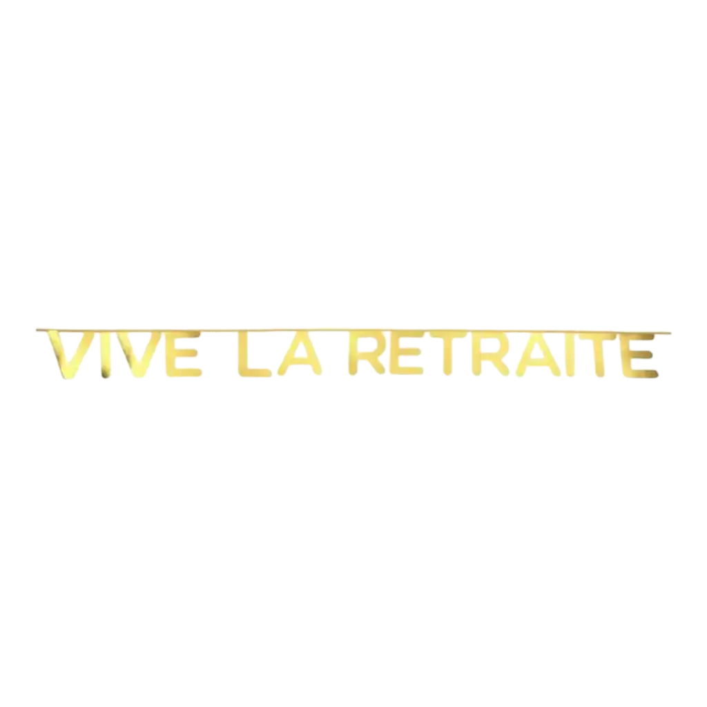 Vive la Retraite hvid & guld banner