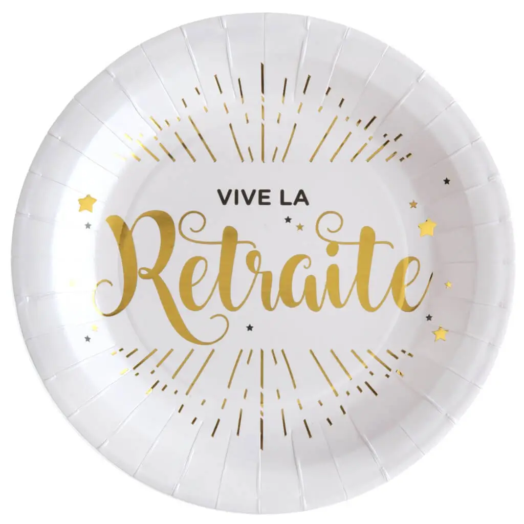 Vive la Retraite-tallerken - sæt med 10 stk.
