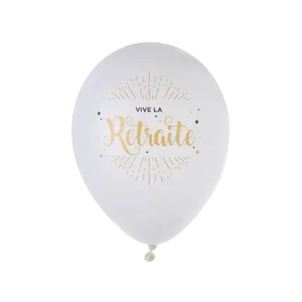 Vive la retraite-ballon - sæt med 8 stk.