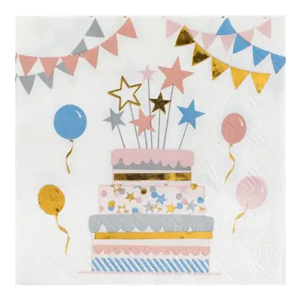 Kitty Party-serviet - sæt med 20 stk.